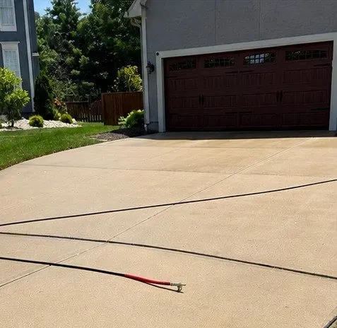 Clean concrete after pressure washing